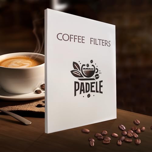 PADELE coffee filters next to a coffee brewer
