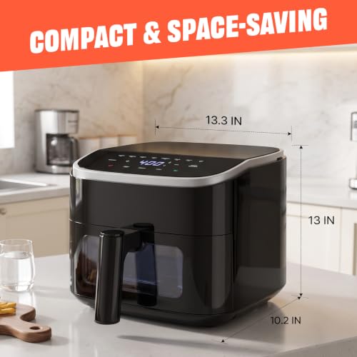 OLIXIS air fryer with clear viewing window