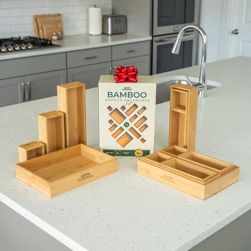 Bathroom vanity storage using bamboo boxes