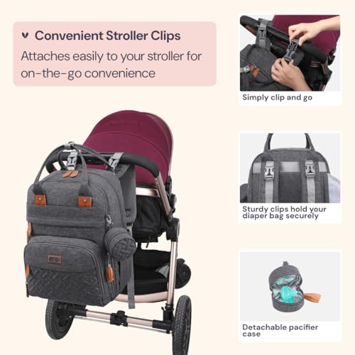 BabbleRoo travel bag attached to a stroller