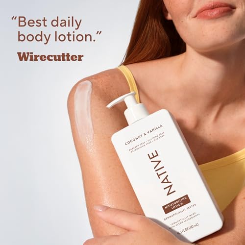 Close up of Native lotion bottle label