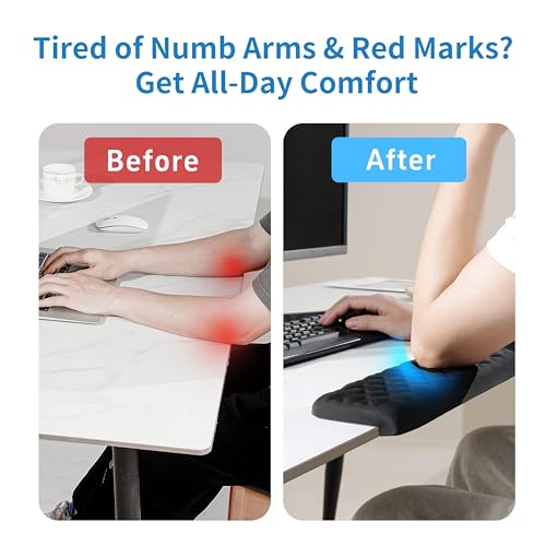 Top view of the ergonomic memory foam desk cushion