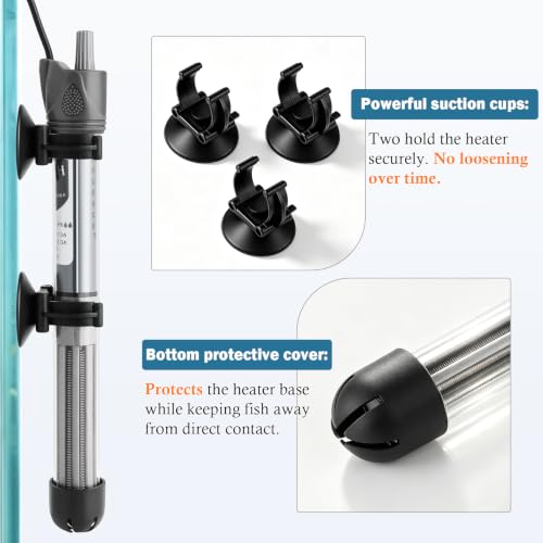 8.8 inch HITOP aquarium heater full view