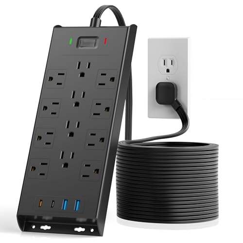 LeZone 4800J surge protector power strip, black