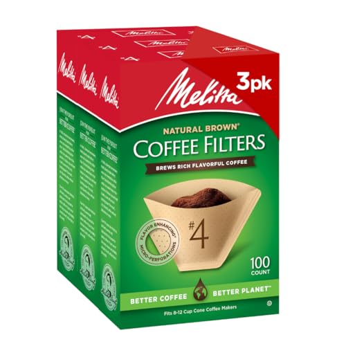 Melitta #4 unbleached coffee filters 3-pack box
