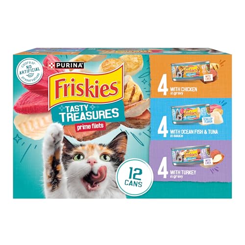 Friskies Purina Tasty Treasures Prime Filets front view