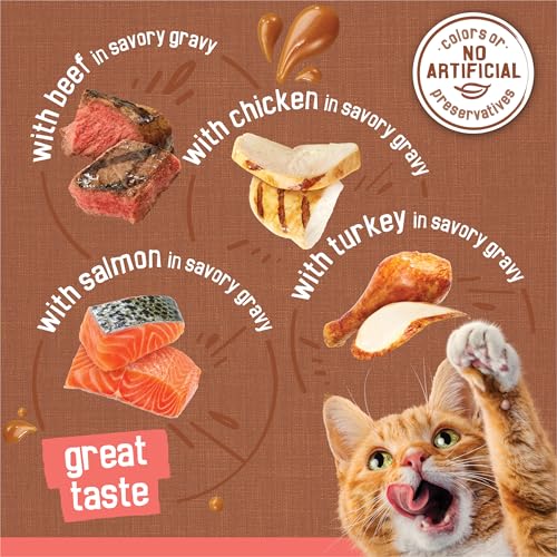 Open can of Friskies Extra Gravy cat food