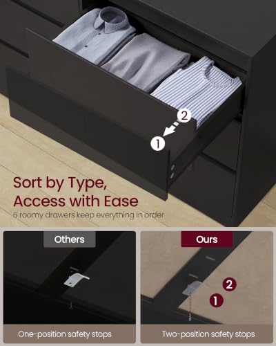 Organized interior of the 6-drawer cabinet