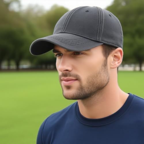 Set of six blank baseball caps