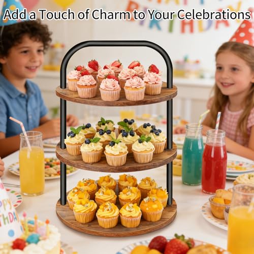 Close up of cupcake stand tiered tray edges