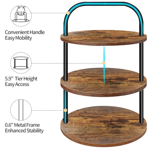 Metal center support for wooden dessert stand