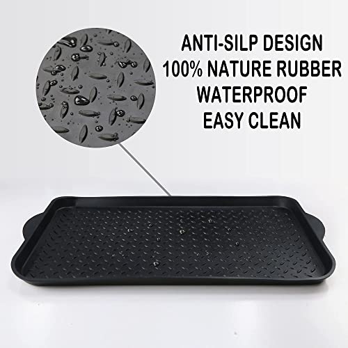 Black Matace boot tray on tile