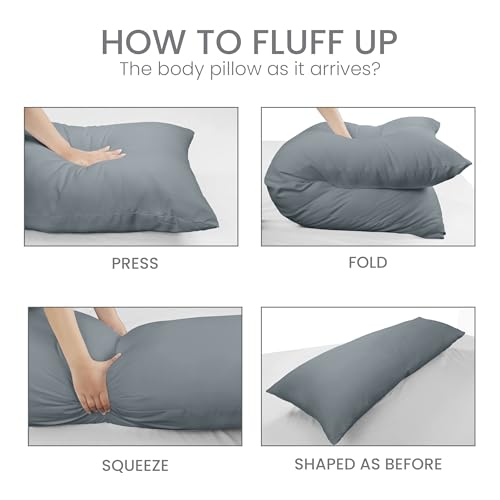 Utopia Bedding body pillow on a bed for scale