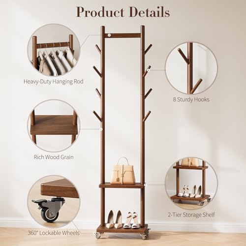 Garment rack 360-degree wheels