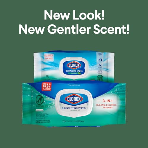 Three containers of Clorox Fresh Scent wipes