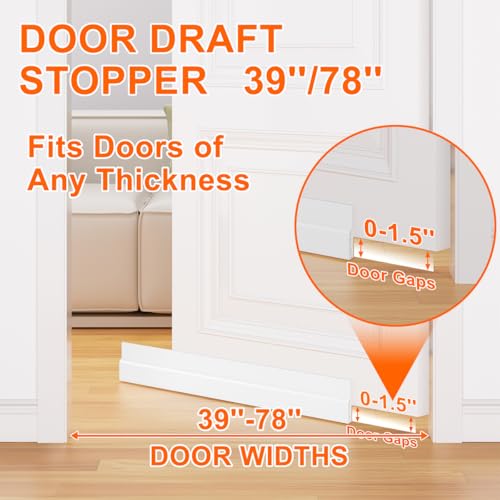 Ormein draft stopper blocking light under a door