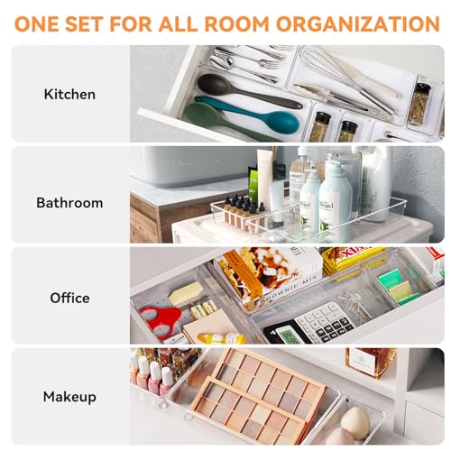 Acrylic makeup and vanity storage bins