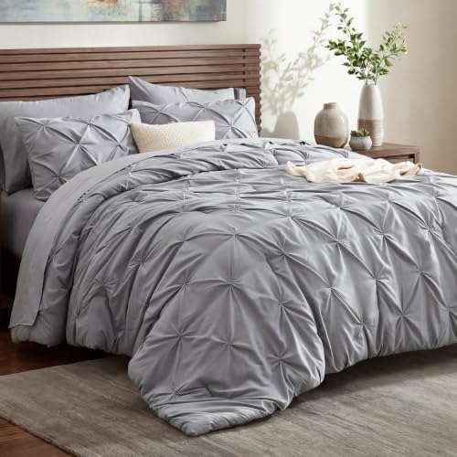 Bedsure 7-Piece Queen Grey Bedding Set