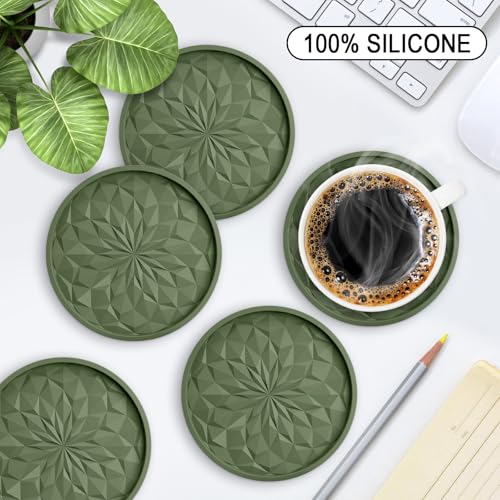 Deep tray design on olive green ME.FAN coaster