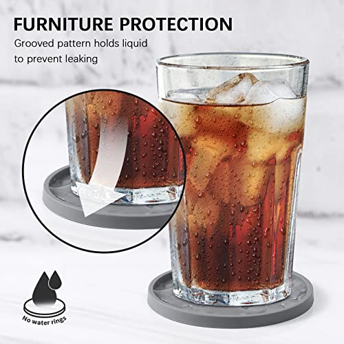 Non-slip silicone drink mat on wood table