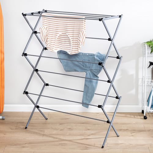 Side profile of Honey-Can-Do grey steel rack