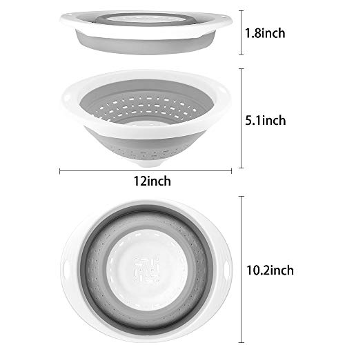 Colander being used in a kitchen sink