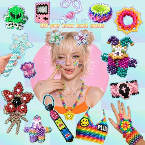 Close up of colorful acrylic kandi beads