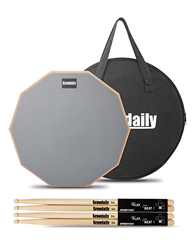 GrowDaily 12 Inch Drum Practice Pad front view