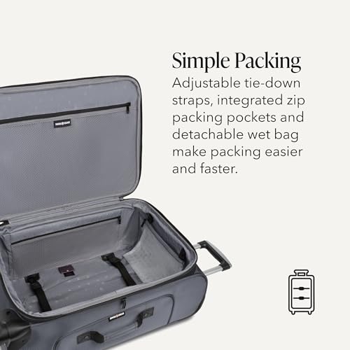 SwissGear Sion Softside Expandable Spinner Luggage Dark Grey Checked-Medium spinner wheels