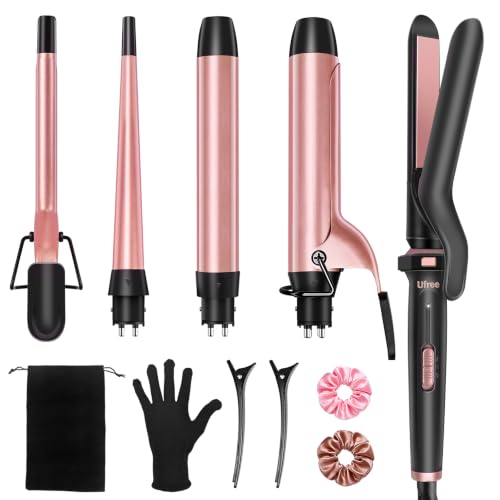 Ufree 5 in 1 Curling Iron Set with Flat Iron
