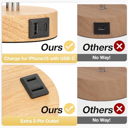 Side view of USB-A and USB-C charging ports
