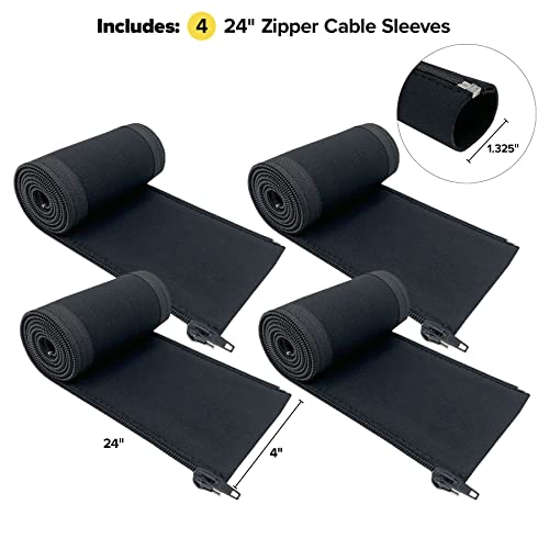 Cable sleeve organizing cords under a desk