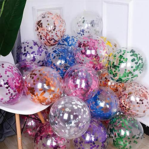 Metallic foil confetti in a clear bottle filler