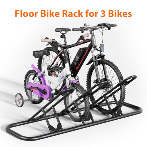 Side profile of the 3-slot bicycle floor stand