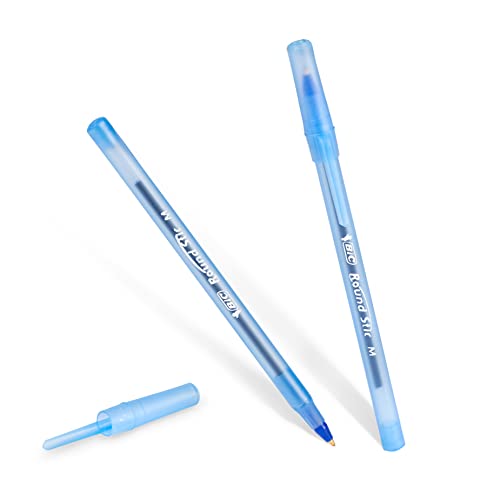 BIC Round Stic Xtra Life Ballpoint Pen barrel and cap view
