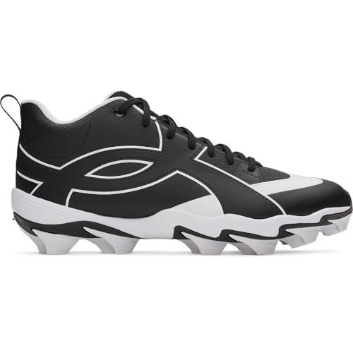 Under Armour baseball cleats size 8 overhead view
