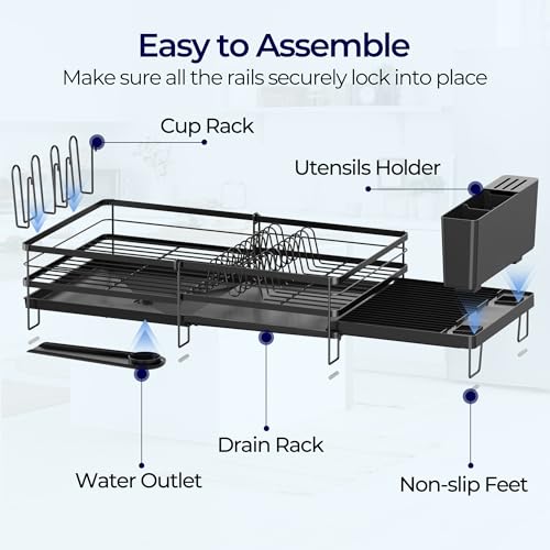 Side profile of the Pantasia kitchen dish drainer
