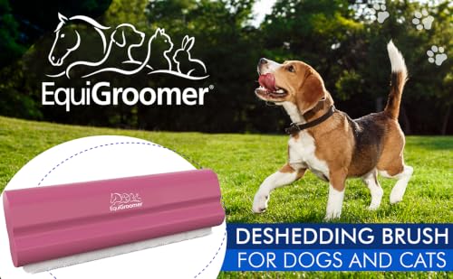 Side profile of pink EquiGroomer brush