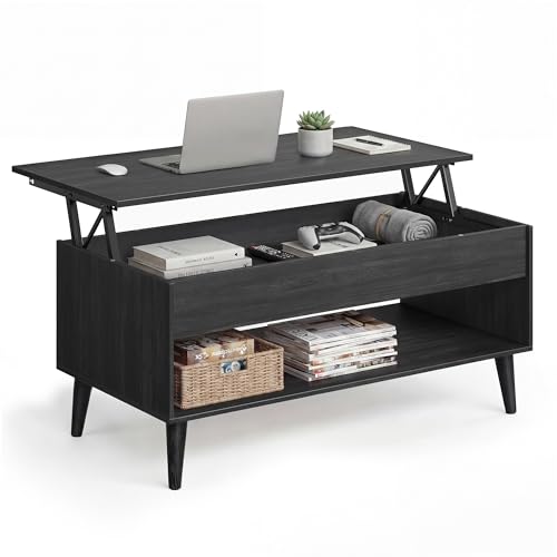 VASAGLE lift top coffee table in charcoal gray
