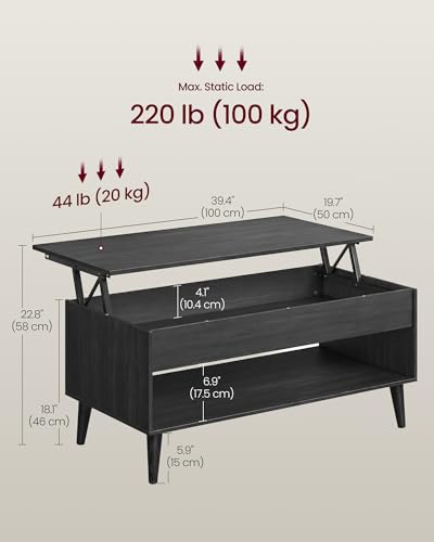Gas spring mechanism on VASAGLE lift top table