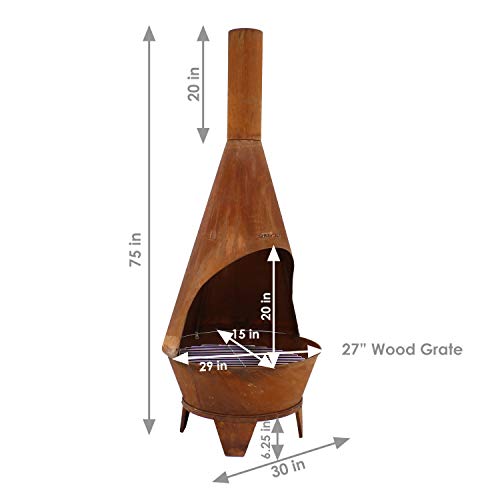 Chiminea fire opening view