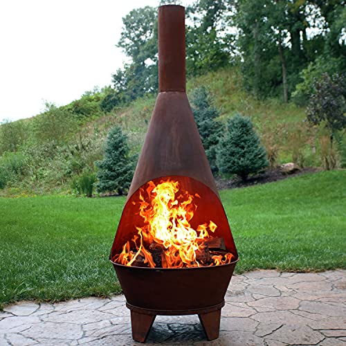 Large chiminea for wood burning
