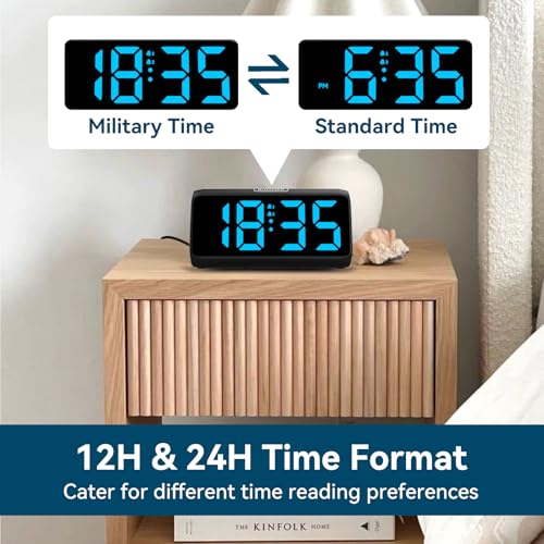 Netzu digital clock in a bedside setting
