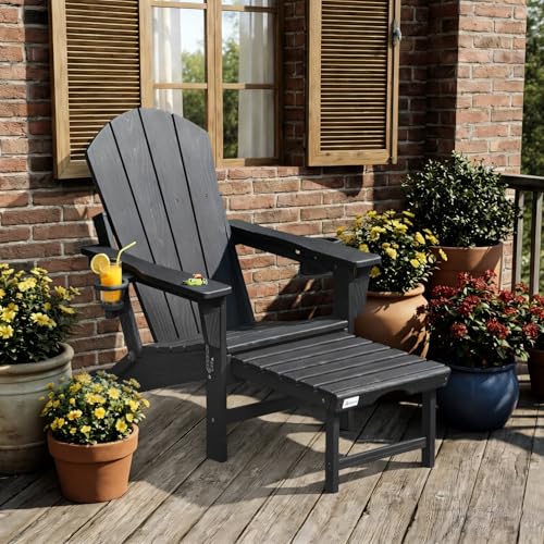 Side profile of Mdeam Adirondack chair with ottoman