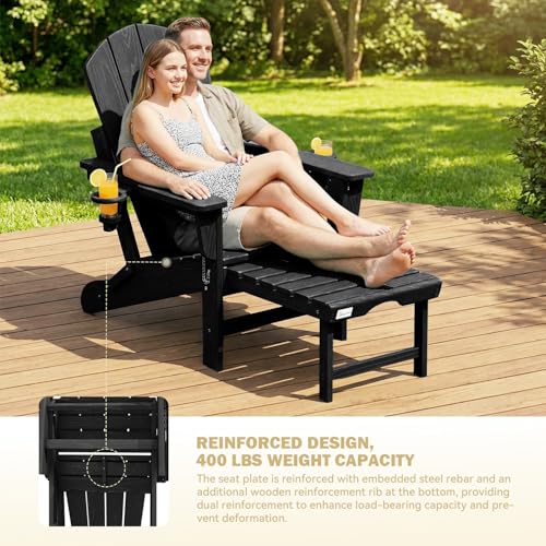 Hidden retractable footrest on black Mdeam chair