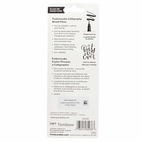 Soft and hard tip Fudenosuke pens side by side