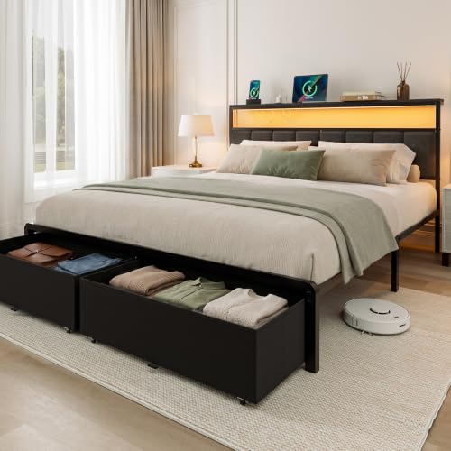 Headboard with integrated charging station