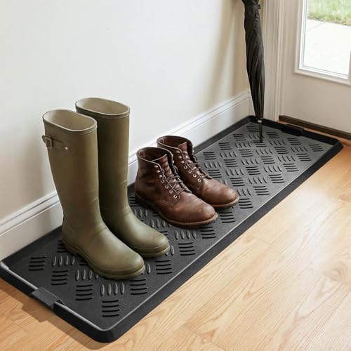 tchdio 16x47.5 inch rubber boot tray black