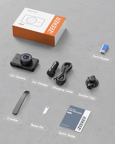 Included accessories for iZEEKER 2.5K dash cam