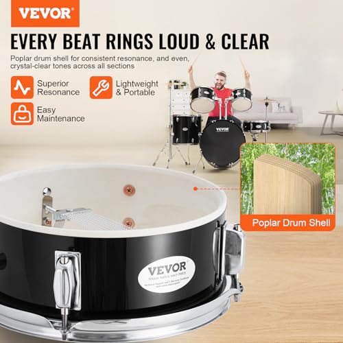 Front view of VEVOR 22-inch bass drum and toms